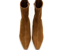 Madewell Ciel Kitten Heel Glove Bootie - Suede Warm Chestnut Clearance