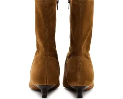 Madewell Ciel Kitten Heel Glove Bootie - Suede Warm Chestnut Clearance