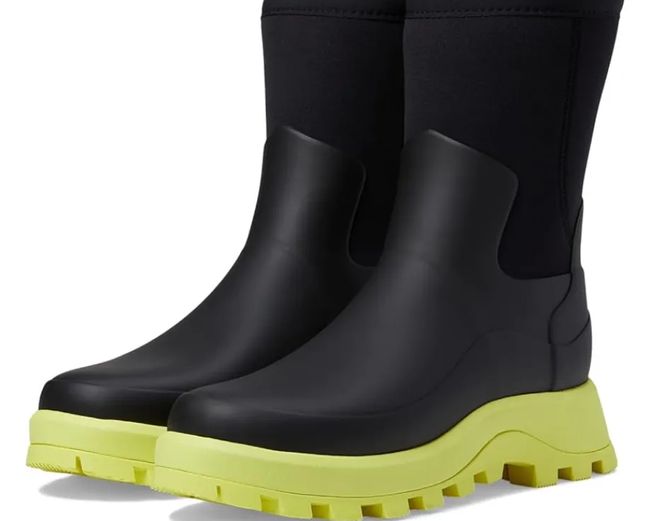 Hunter City Explorer Short Boot Black/Zesty Yellow Online