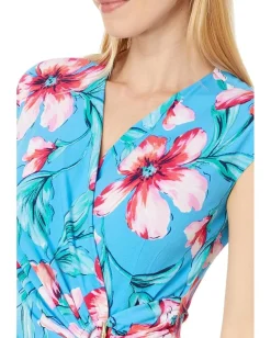 Tommy Bahama Clara Stripe Barts Blossom Dress Pacific Cyan Clearance