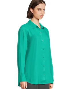Women Eileen Fisher Classic Collar Long Shirt