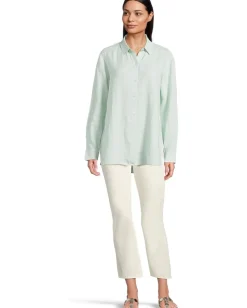 Women Eileen Fisher Classic Collar Long Shirt