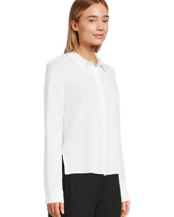 Eileen Fisher Classic Collar Shirt White 8 Best