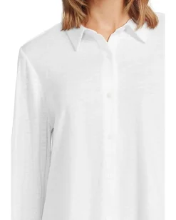 Eileen Fisher Classic Collar Shirt White 8 Best