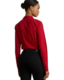 Lauren Ralph Lauren Classic Fit Logo Cotton-Blend Shirt Ralph Red Best