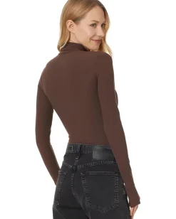 Women Commando Classic Printed Turtleneck Bodysuit w/Thumbholes