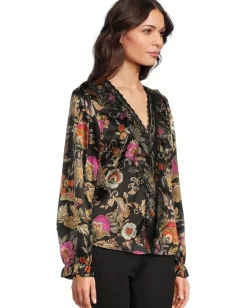 Johnny Was Claudia Blouse - Lowri Lowri/Black