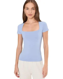 Free People Clean Lines Sunfade Baby Tee Dawn Breeze New