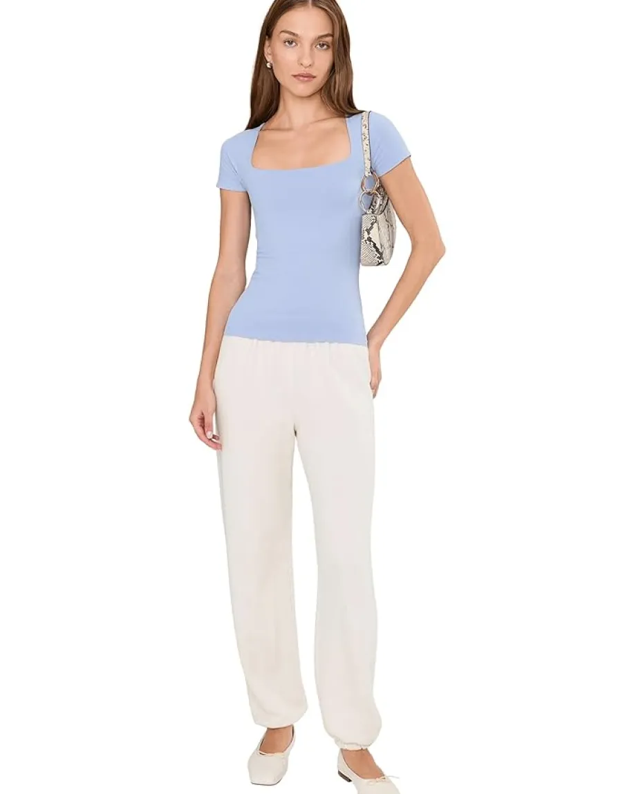 Free People Clean Lines Sunfade Baby Tee Dawn Breeze New