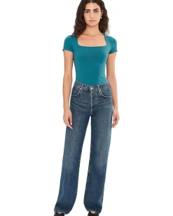 Free People Clean Lines Sunfade Baby Tee Still Sea Sale