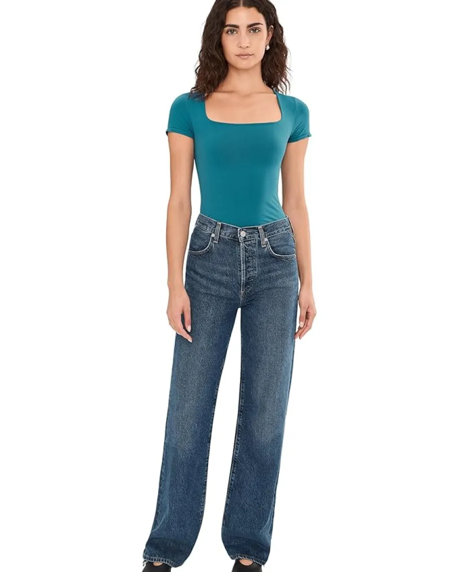 Free People Clean Lines Sunfade Baby Tee Still Sea Sale