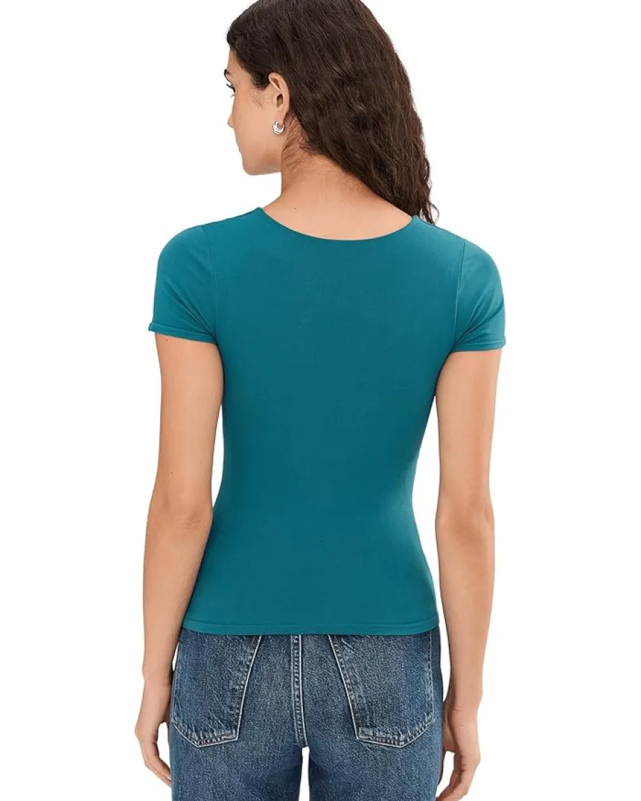 Free People Clean Lines Sunfade Baby Tee Still Sea Sale