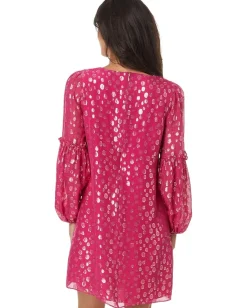 Lilly Pulitzer Cleme Silk Dress Mystique Pink Silk Bubbly Clip New