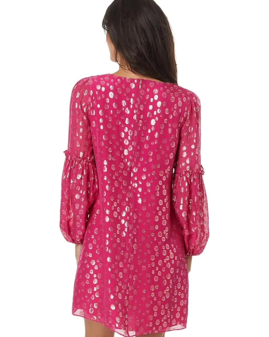 Lilly Pulitzer Cleme Silk Dress Mystique Pink Silk Bubbly Clip New