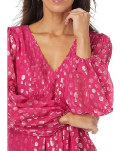 Lilly Pulitzer Cleme Silk Dress Mystique Pink Silk Bubbly Clip New