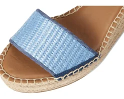 Franco Sarto Clemens Raffia Espadrille Wedge Heel Sandals Denim Blue Raffia Best