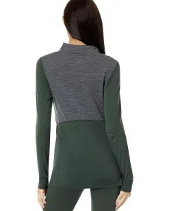 Hot Chillys Clima-Wool Zip-T Od Green/Grey Heather New