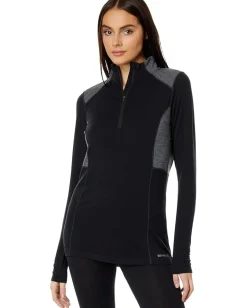 Hot Chillys Clima-Wool Zip-T Black/Grey Online