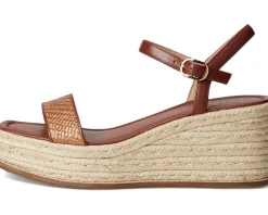 Cole Haan Cloudfeel Keeton Espadrille Flatforms Tan Raffia/Dark Cuoio Leather Online