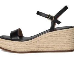 Cole Haan Cloudfeel Keeton Espadrille Flatforms Black Leather Online