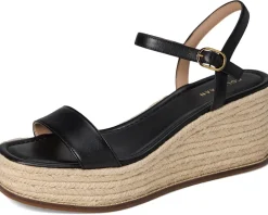 Cole Haan Cloudfeel Keeton Espadrille Flatforms Black Leather Online