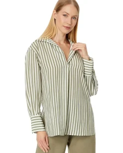 Women Vince Coast Stripe Shaped Collar Pullover