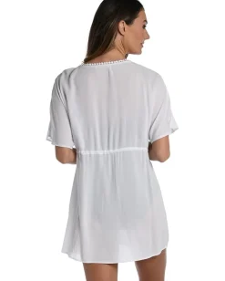 La Blanca Coastal Covers Open Front Kimono White
