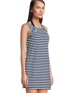 Women Tommy Bahama Coastline Stripe Hi Neck Romper