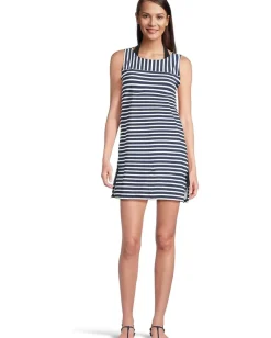 Women Tommy Bahama Coastline Stripe Hi Neck Romper