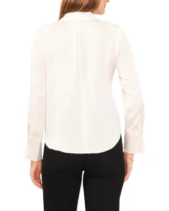 Vince Camuto Collard Long Sleeve Blouse New Ivory Hot