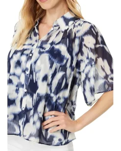 Women Vince Camuto Collard Short Slv Blouse W Shirt