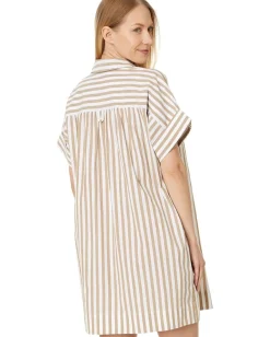 Women Madewell Collared Button-Front Mini Shirtdress in Stripe