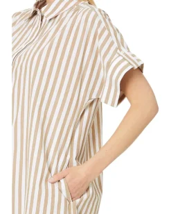 Women Madewell Collared Button-Front Mini Shirtdress in Stripe