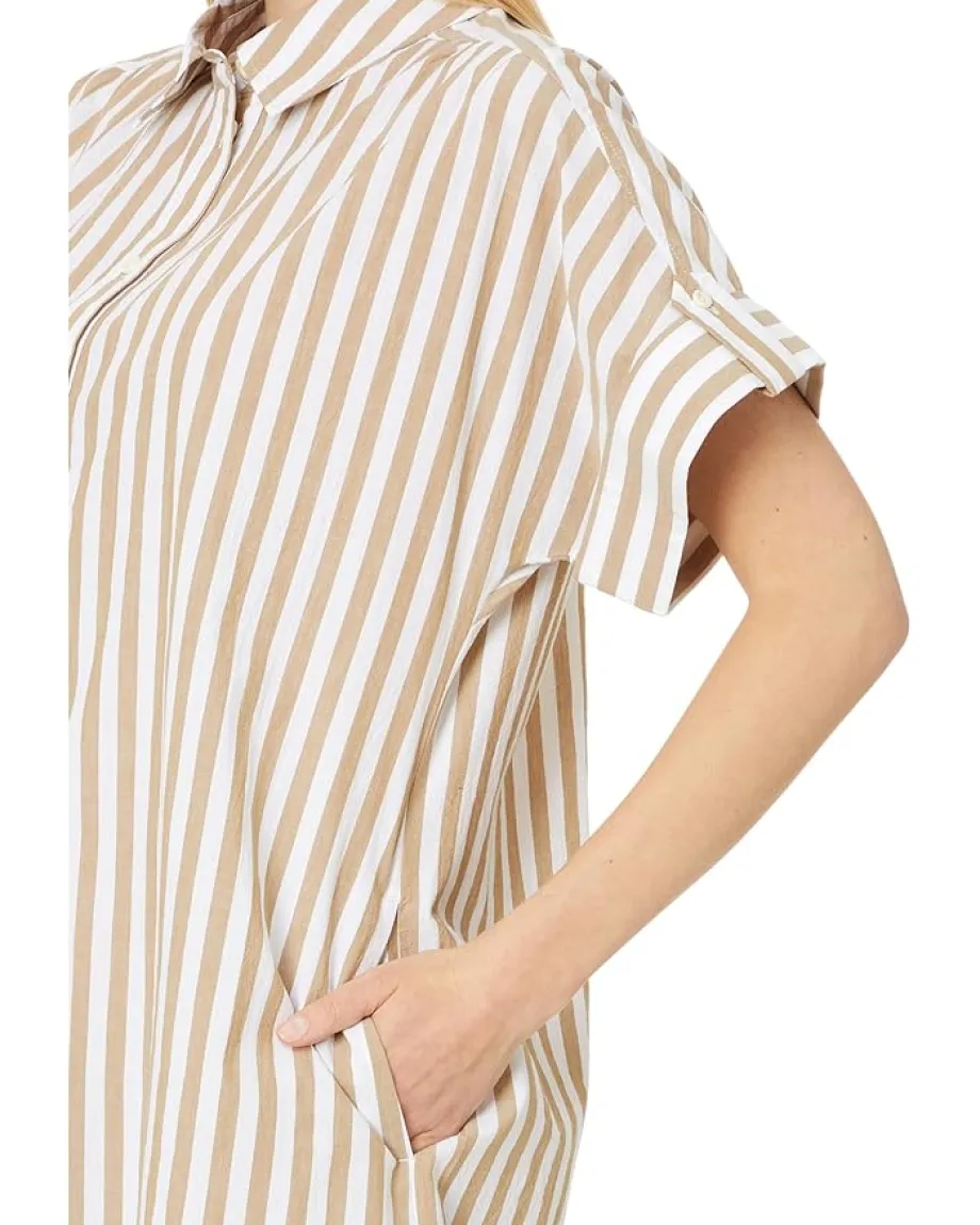 Women Madewell Collared Button-Front Mini Shirtdress in Stripe