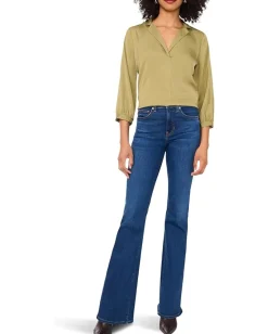 Women Vince Camuto Collared V-Neck Long Sleeve Blouse