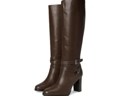 Women Lauren Ralph Lauren Collins Calfskin Tall Boots Heel