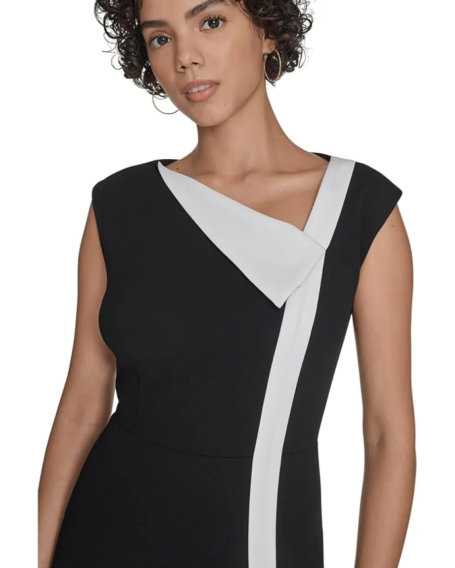 Women Calvin Klein Color Block Cap Sleeve Aline