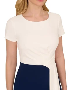 Women Adrianna Papell Color-Block Draped Short Dress