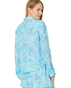 Lilly Pulitzer Coralynn Button-Down Resort White Goombay Grooves Discount