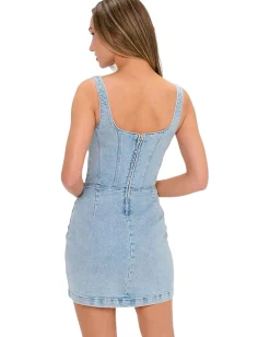 Show Me Your Mumu Corset Mini Dress Misty Morning