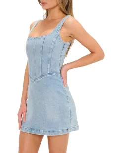 Show Me Your Mumu Corset Mini Dress Misty Morning