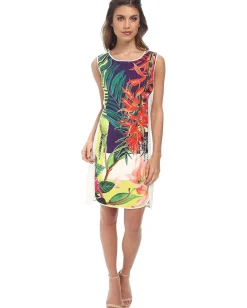 Women Hale Bob Cosmopolitan Jungle Shift Dress w/ Zipper Detail