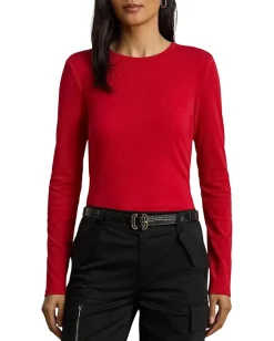 Women Lauren Ralph Lauren Cotton-Blend Long-Sleeve Top