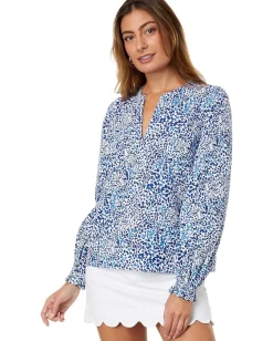 Lilly Pulitzer Coulter Long Sleeve Cotton Resort White Twisted Up Online