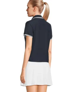 Beyond Yoga Country Club Polo Tee Nocturnal Navy Discount