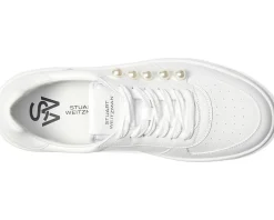Stuart Weitzman Courtside Pearl Sneaker White Discount
