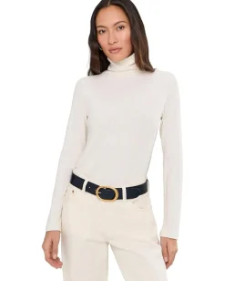 Women Madewell Coverstitch Turtleneck Drapey Rayon Rib