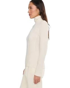 Women Madewell Coverstitch Turtleneck Drapey Rayon Rib