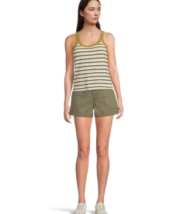 Prana Cozy Up Scoop Tank Retro Olive Stripe