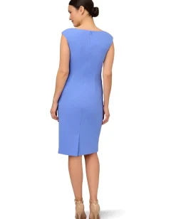 Adrianna Papell Crepe Draped Overlay Dress Precious Peri Best
